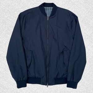 No Retreat Men’s Bomber Jacket Reversible Navy Blue Size L